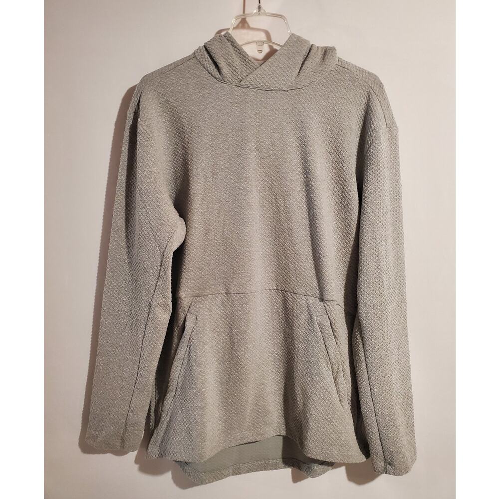 NWT Bearbottom Mens Roam Pullover Textured Hoodie Size M Heather Gray Zip Pocket